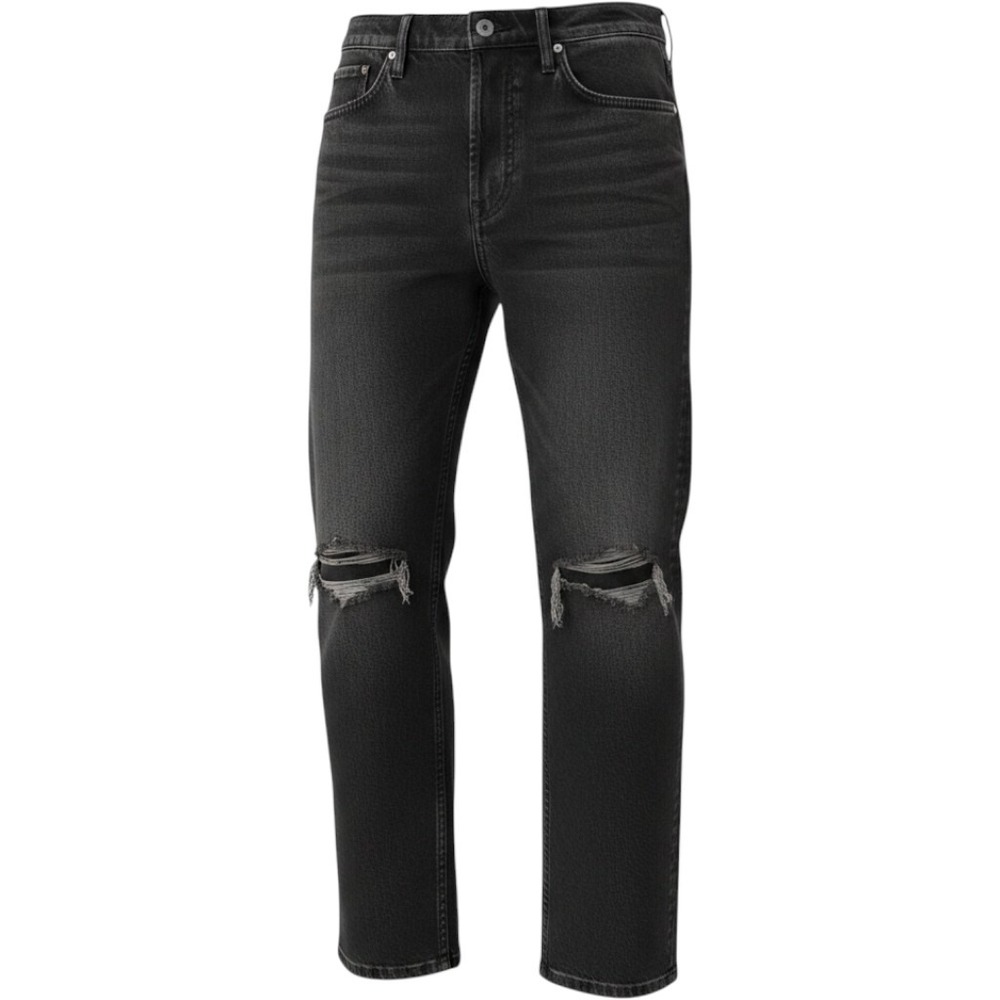 GRLFRND Mica High Rise Straight Leg Distressed Jeans Black Size 28